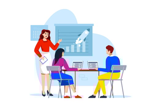 Business growth management analysis vector