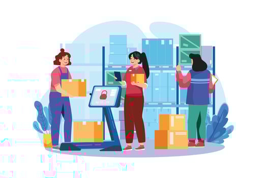 Warehouse management Illustration concept on white background vector