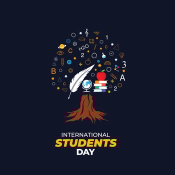 International Students Day. November 17. World students day concept. Template for background, banner, card, poster. Vector illustration.