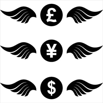 Cash with wings illustration vector