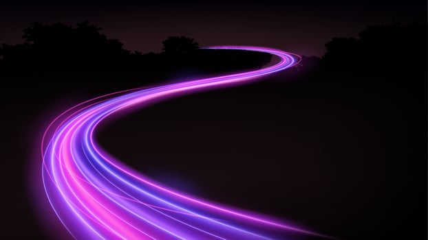Colorful Light Trails, Long Time Exposure Motion Blur Effect. Vector Illustration