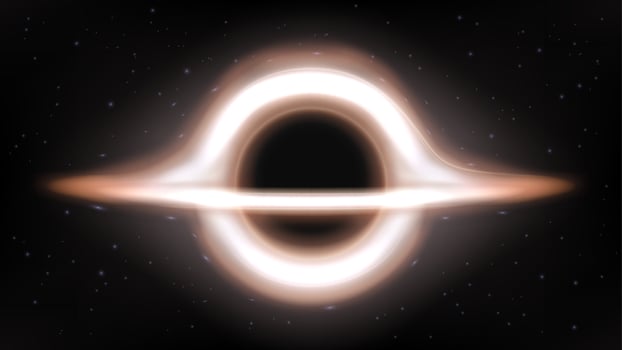 Gargantua Black Hole, Space Concept. Vector Illustration