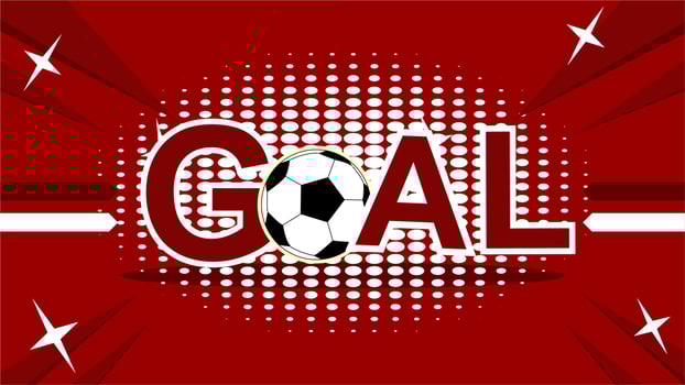 Goal letter typography red background for sport or game vector