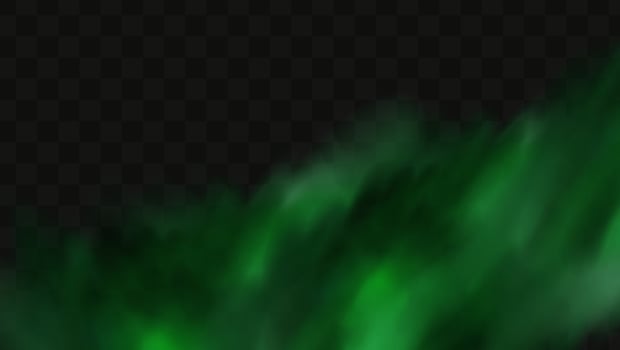 Green stink bad smell, smoke or poison gases,chemical toxic vapour.Vector realistic set of stench breath or sweat odor isolated on transparent checkered background. vector