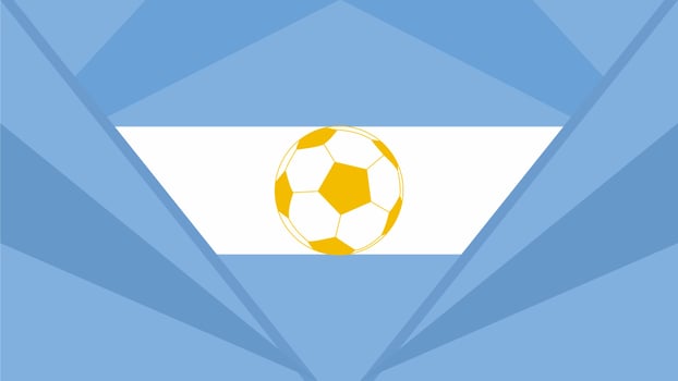 Football template background on the theme of Argentina flag vector illustration