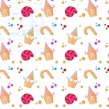 Christmas gingerbread pattern vector