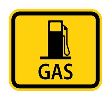 Gas Traffic Sign On White Background vector