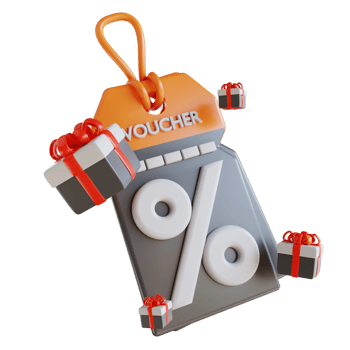 3D Illustration gift box and discount voucher png