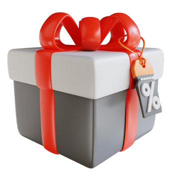 3D Illustration gift box discount voucher png
