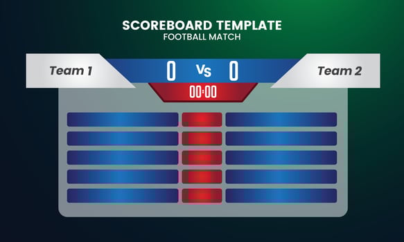 Football scoreboard and global stats broadcast graphic soccer template vector