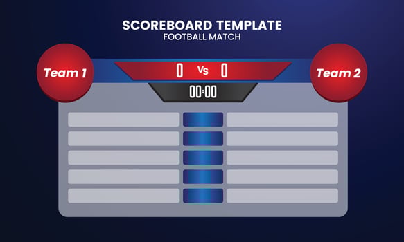 Scoreboard templates set. with display for score and space for team names vector