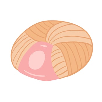 Vector illustration colored in doodle style. Yarn for knitting.