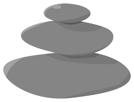 Zen stone illustration with a comic style png
