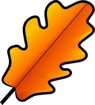 Autumn oak leaf vector illustration. Oak leaf vector for logo, icon, sign, symbol, business, design or decoration. Oak leaf autumn clip art