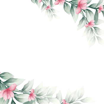 Pink watercolor flower frame png