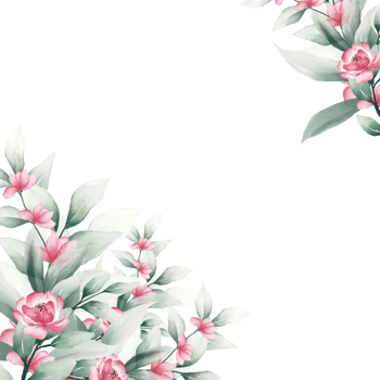 Pink watercolor flower frame png