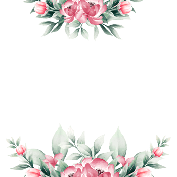 Pink watercolor flower frame png
