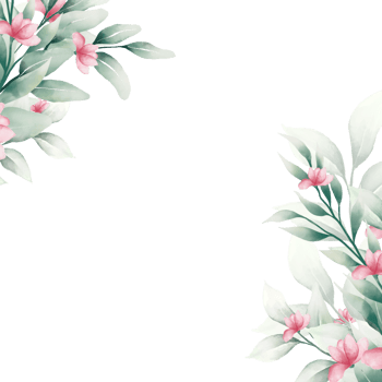 Pink watercolor flower frame png