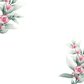 Pink watercolor flower frame png