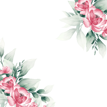 Pink watercolor flower frame png