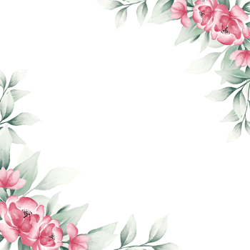 Pink watercolor flower frame png