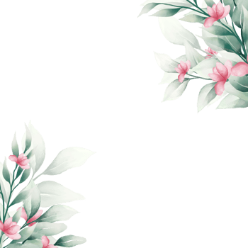 Pink watercolor flower frame png