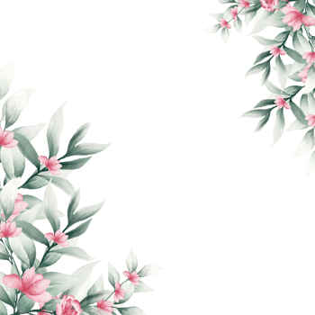 Pink watercolor flower frame png