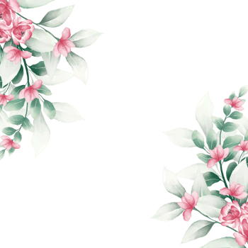 Pink watercolor flower frame png