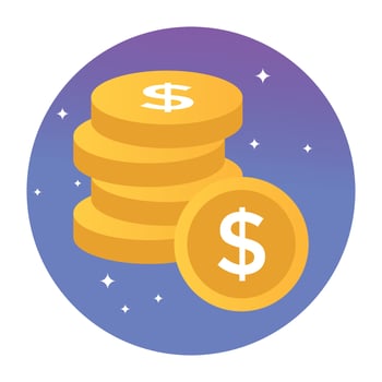 Trendy Dollars stack vector