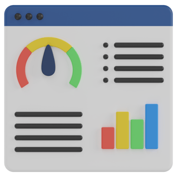 Website Dashboard 3D Render Icon png