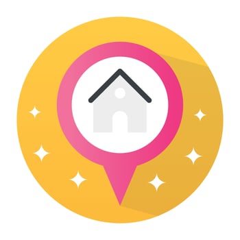 Trendy Home Location vector