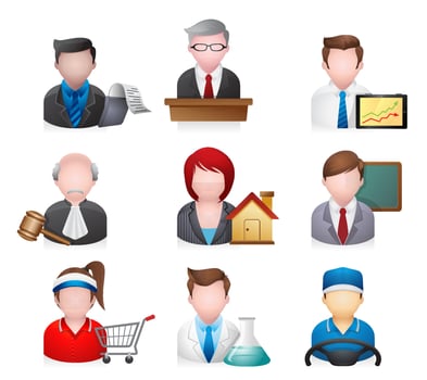 Professions people icons vector