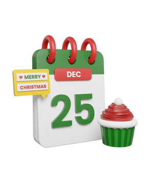 Christmas day calendar 3D Icon png
