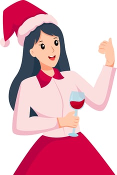 Girl Celebrate New Year Character Design Illustration vector