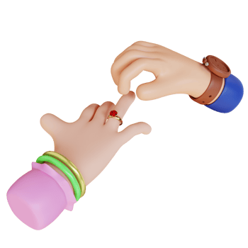 3d render hands putting ring png