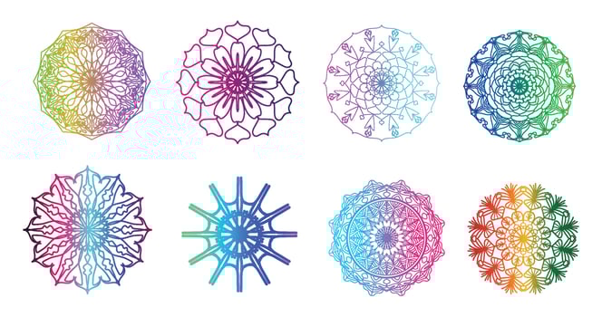 colorful mandala , set mandala,Mandalas, Vintage decorative element, Oriental pattern, vector, Islam, Arabic, Indian, turkish, pakistan, chinese, ottoman motifs, luxury ornamental mandala vector