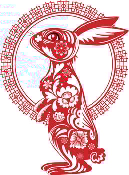 Chinese Lunar New Year Rabbit symbol 2023 vector