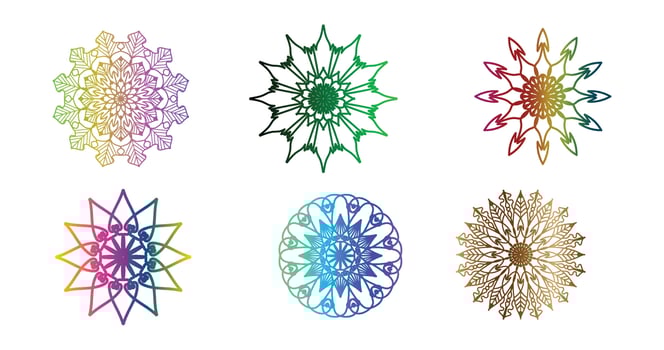 colorful mandala , set mandala,Mandalas, Vintage decorative element, Oriental pattern, vector, Islam, Arabic, Indian, turkish, pakistan, chinese, ottoman motifs, luxury ornamental mandala vector