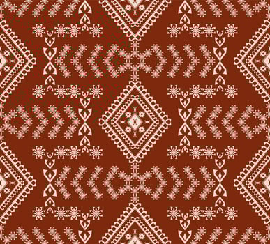 Ethnic arabesque geometric pattern. Ethnic Persian geometric diamond shape vintage red seamless pattern background. Use for fabric, textile, interior decoration elements, upholstery, wrapping. vector
