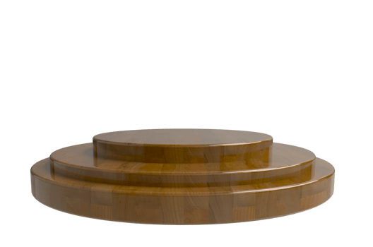 Empty podium or pedestal display on PNG Transparent background with cylinder stand concept. Blank product shelf. 3D rendering