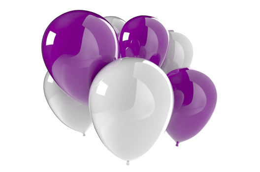 Balloons 3d render illustration for celebration or birthday party png
