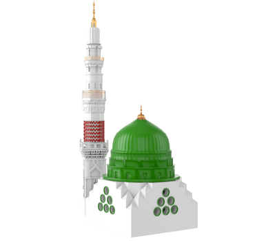 3d render of Masjid Nabvi Madina - Saudi Arabia 3d Illustration PNG with transparent Background