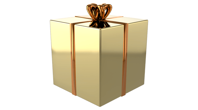 3d Realistic Gift Box with Gold Ribbon Gift Bow Transparent PNG. Decoration 3D illustration png