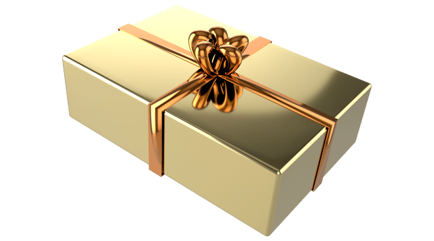 3d Realistic Gift Box with Gold Ribbon Gift Bow Transparent PNG. Decoration 3D illustration png