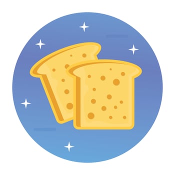 Trendy Bread Slice vector