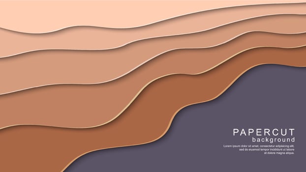 Abstract paper cut background with wavy design vector