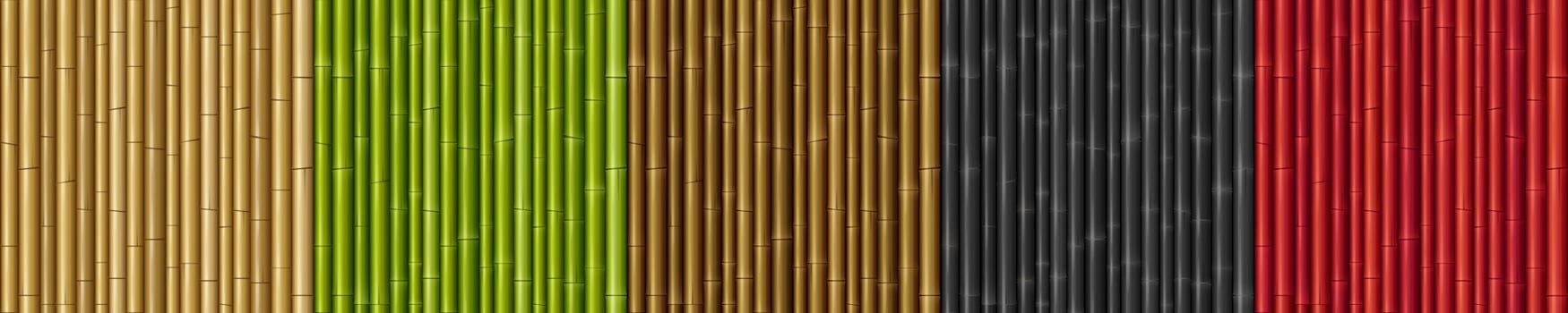 Textures of wall with bamboo sticks vector