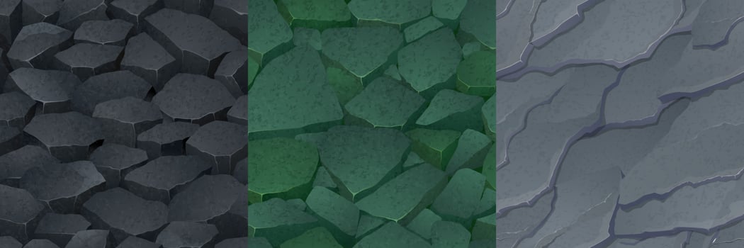 Stone ground and rocks surface textures vector