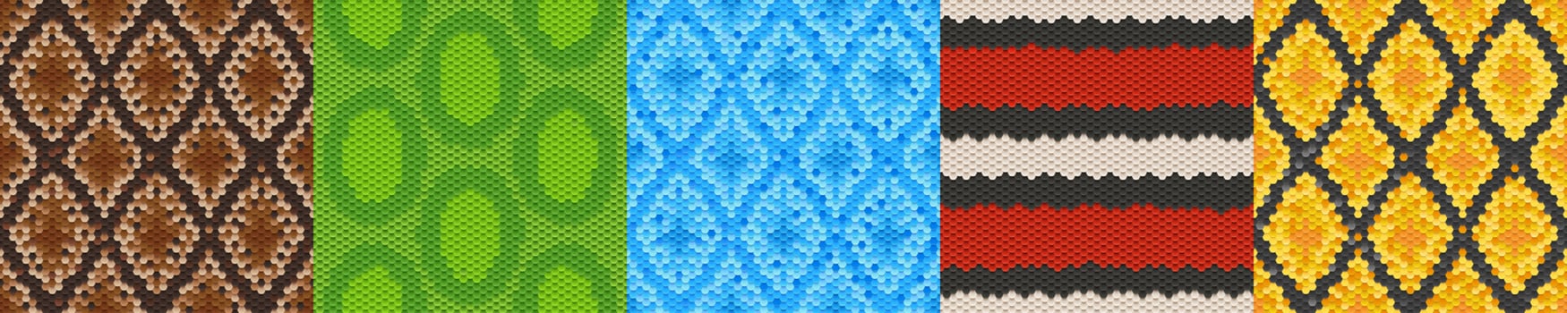 Textures of colored snake or lizard skin vector