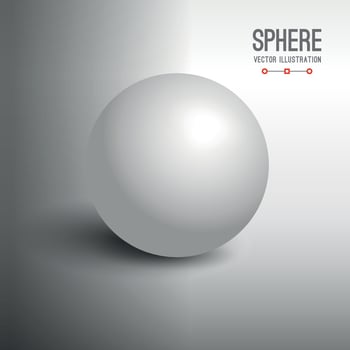 3d sphere vector illustration in grey color.